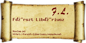 Fürszt Libériusz névjegykártya